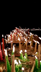 A peaceful setting with candles and soothing colors for meditation therapy.