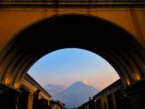 A scenic view of the Concepción volcano at sunset.