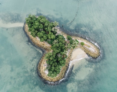 aerial photography of islet