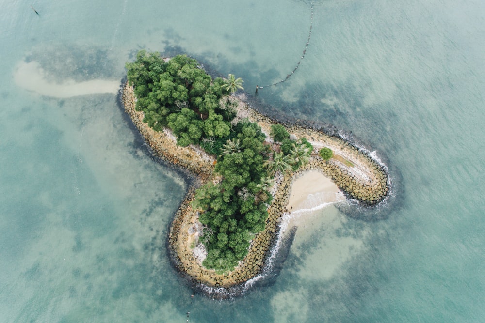 aerial photography of islet