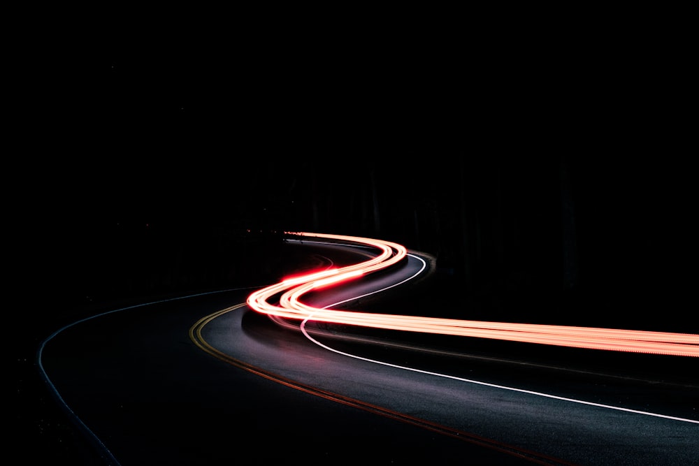 time lapse car running on road