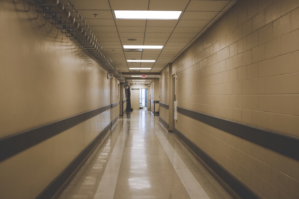 white and gray hallway