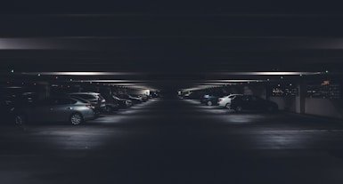 car under building