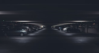 car under building