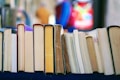 book lot on table