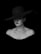 woman in black hat