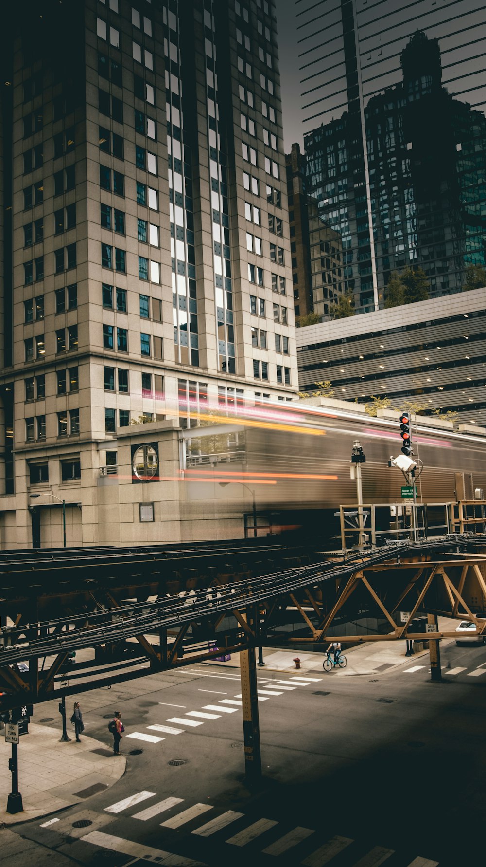 time lapsed photo of train on road