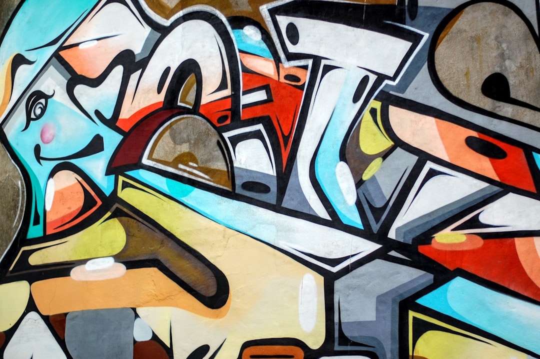 multicolored graffiti wall art