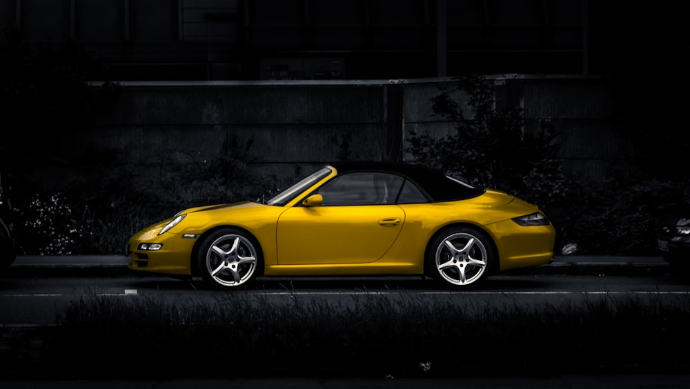 yellow and black coupe