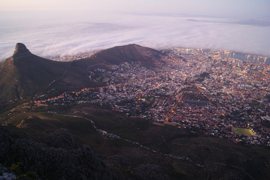 aerial view of houses and mountains in Lion's Head South Africa