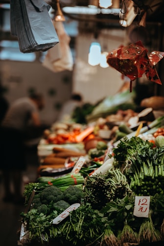 variety of vegetables on stall
