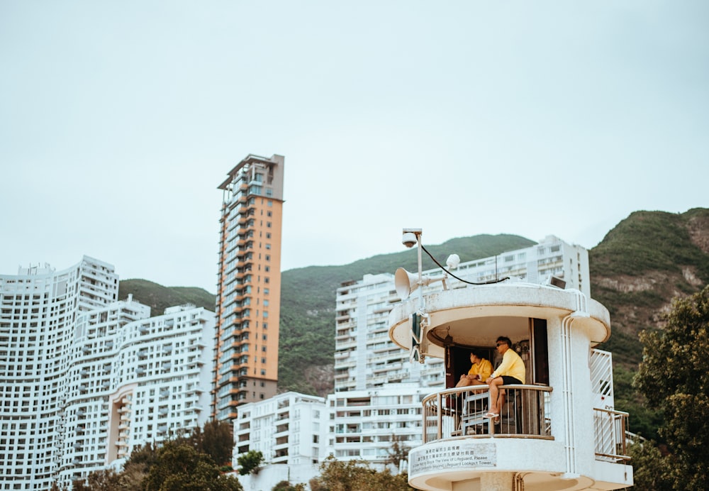 people inside tower