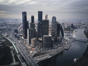 aerial photo of city