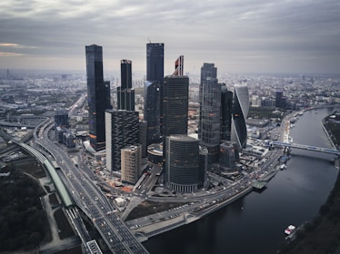 aerial photo of city
