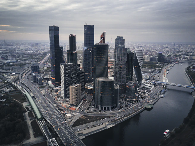 aerial photo of city
