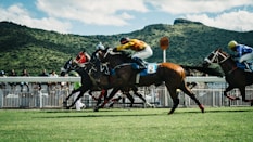 man riding horse in race
