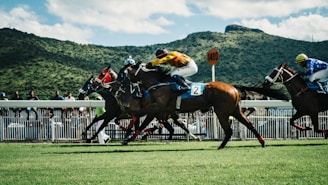 man riding horse in race