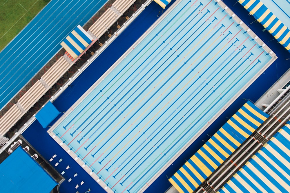 aerial photography of swimming pool