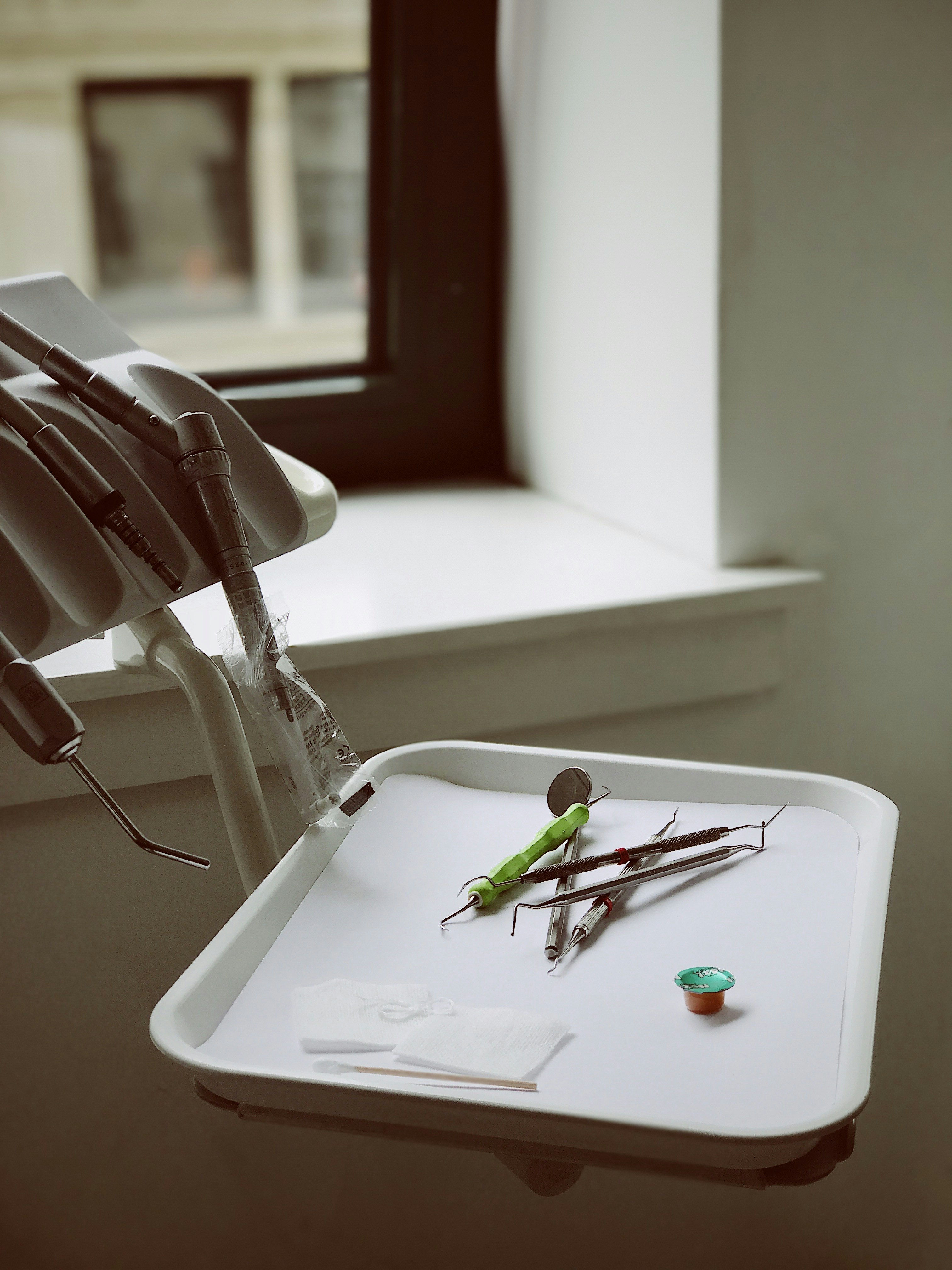 dentist tools and window