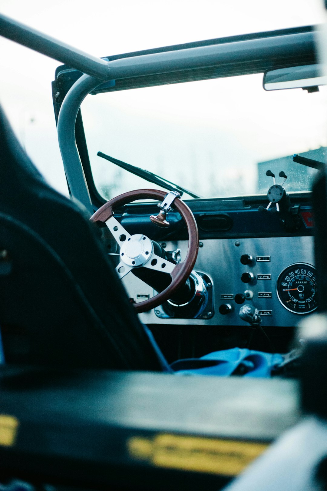 selective focus photography of brown steering wheel