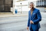 man in blue formal suit
