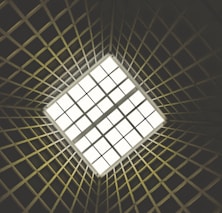 low angle photography of steel trusses