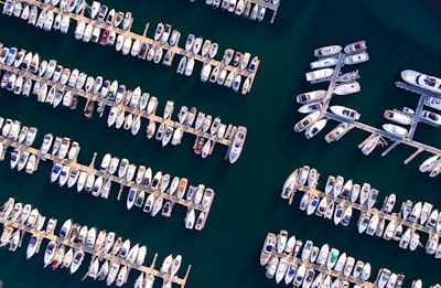 bird's eyeview of sea port drone view zoom background