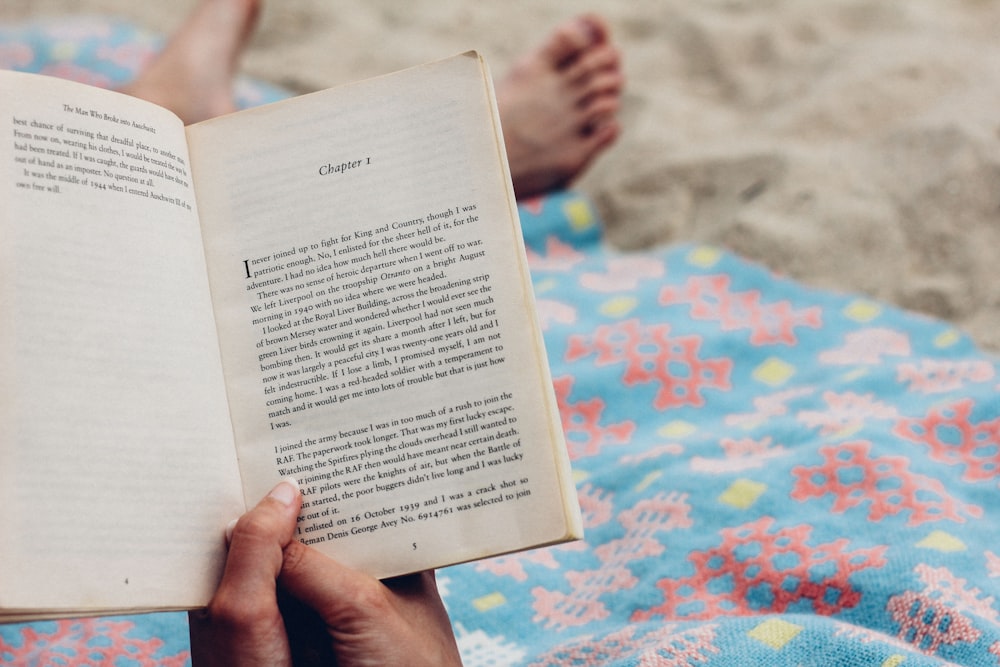 person reading book