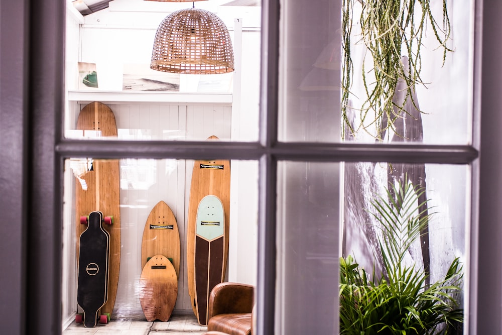 assorted boards inside of house