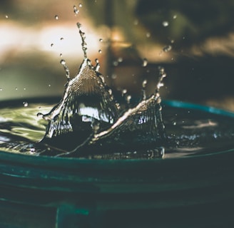 water drop on bucket photo