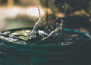 water drop on bucket photo