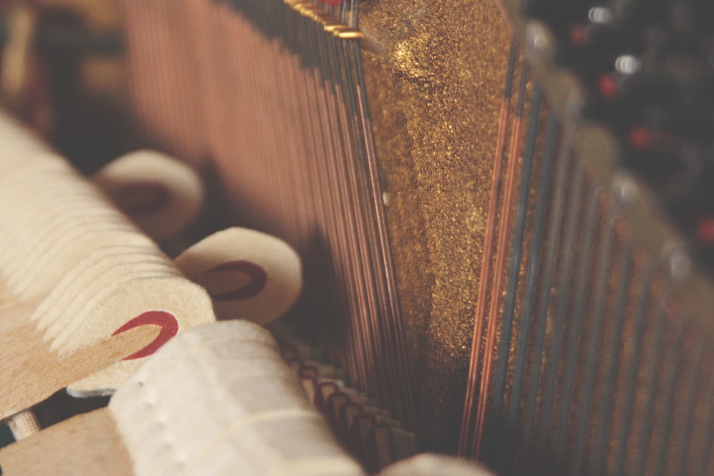 close up photo musical string