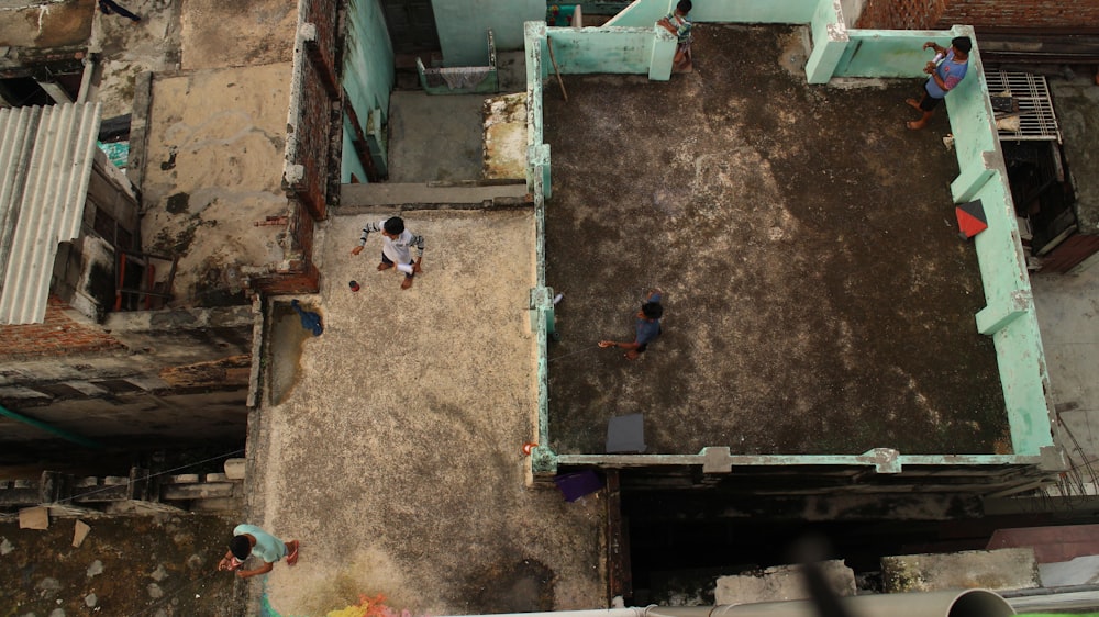 aerial photo of concrete rooftop