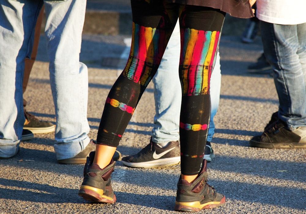 people standing on concrete floor