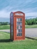 Telephone booth near road