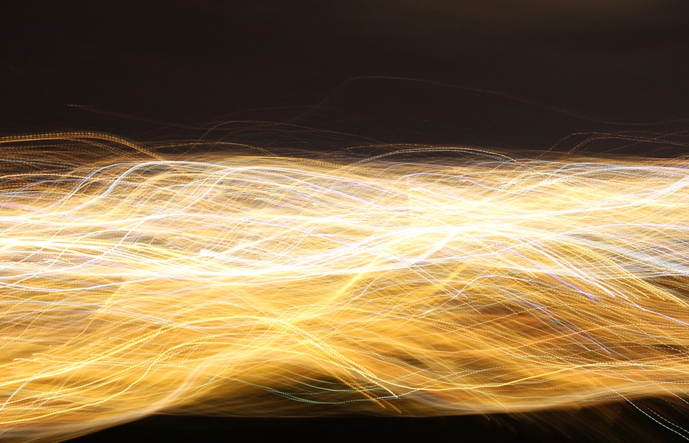 time lapsed photography of yellow light