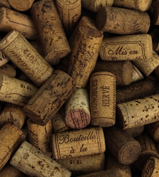 assorted printed cork stoppers