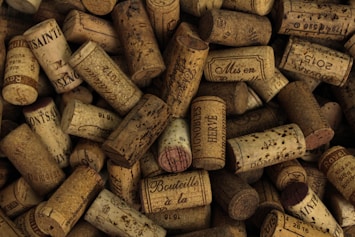 assorted printed cork stoppers