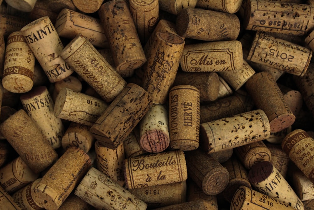 assorted printed cork stoppers