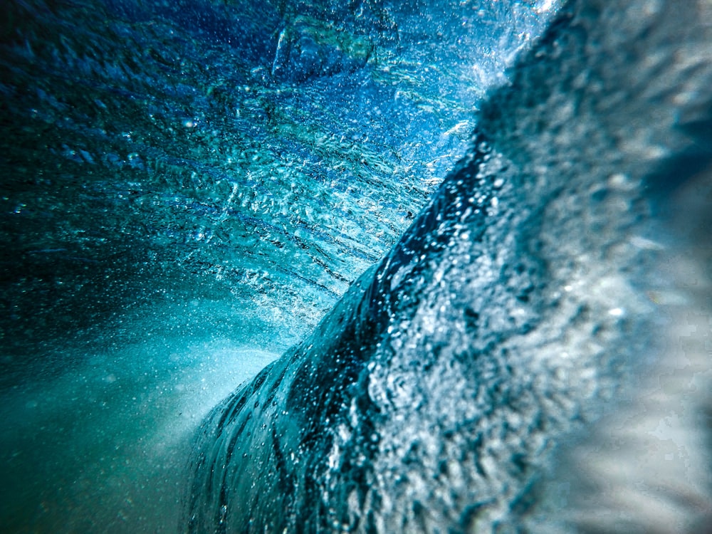 a close up of a wave in the ocean