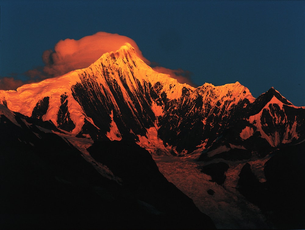 mountain rage view under blue sky