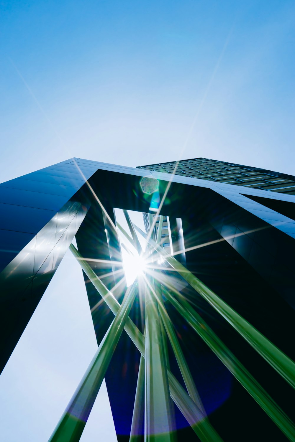 low-angle view of building under blue sky