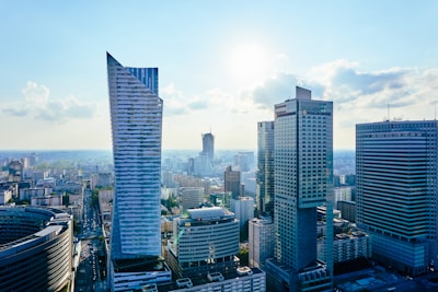 birds eye view of high rise buildings
