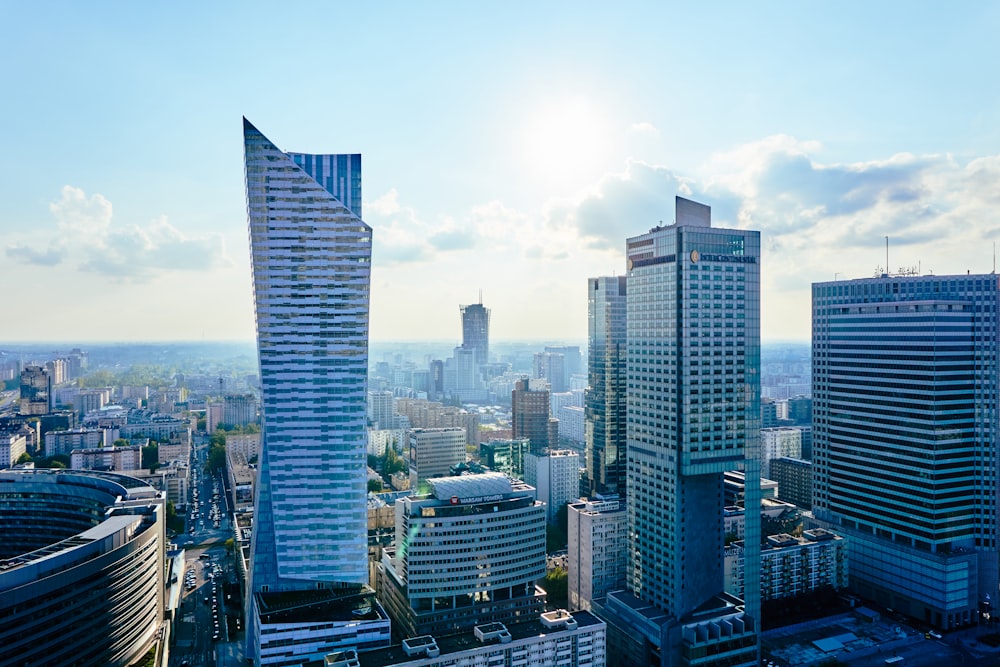 birds eye view of high rise buildings