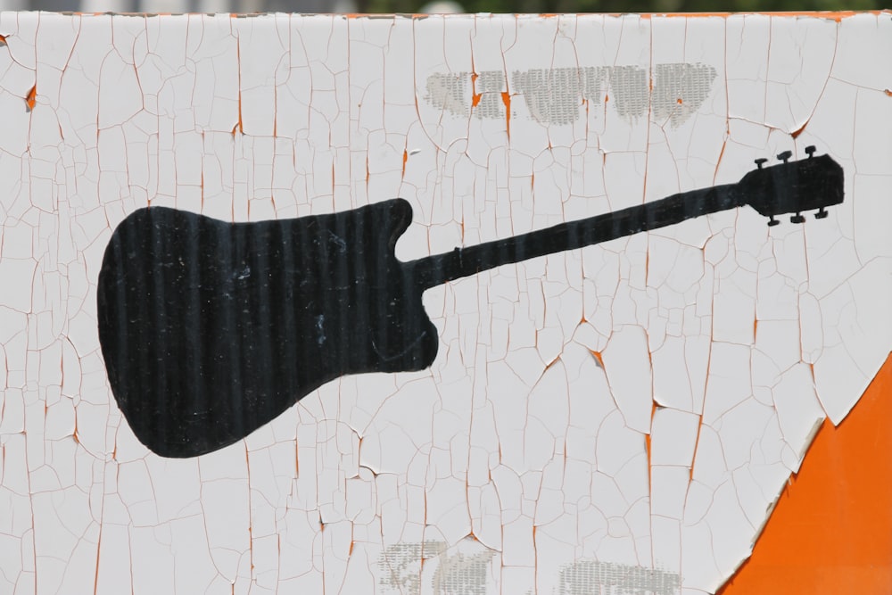 black guitar painting