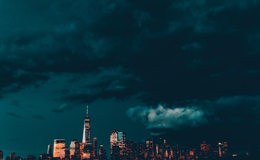 buildings under gray sky