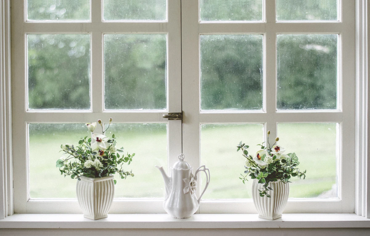 Sunlit windows of a residential home