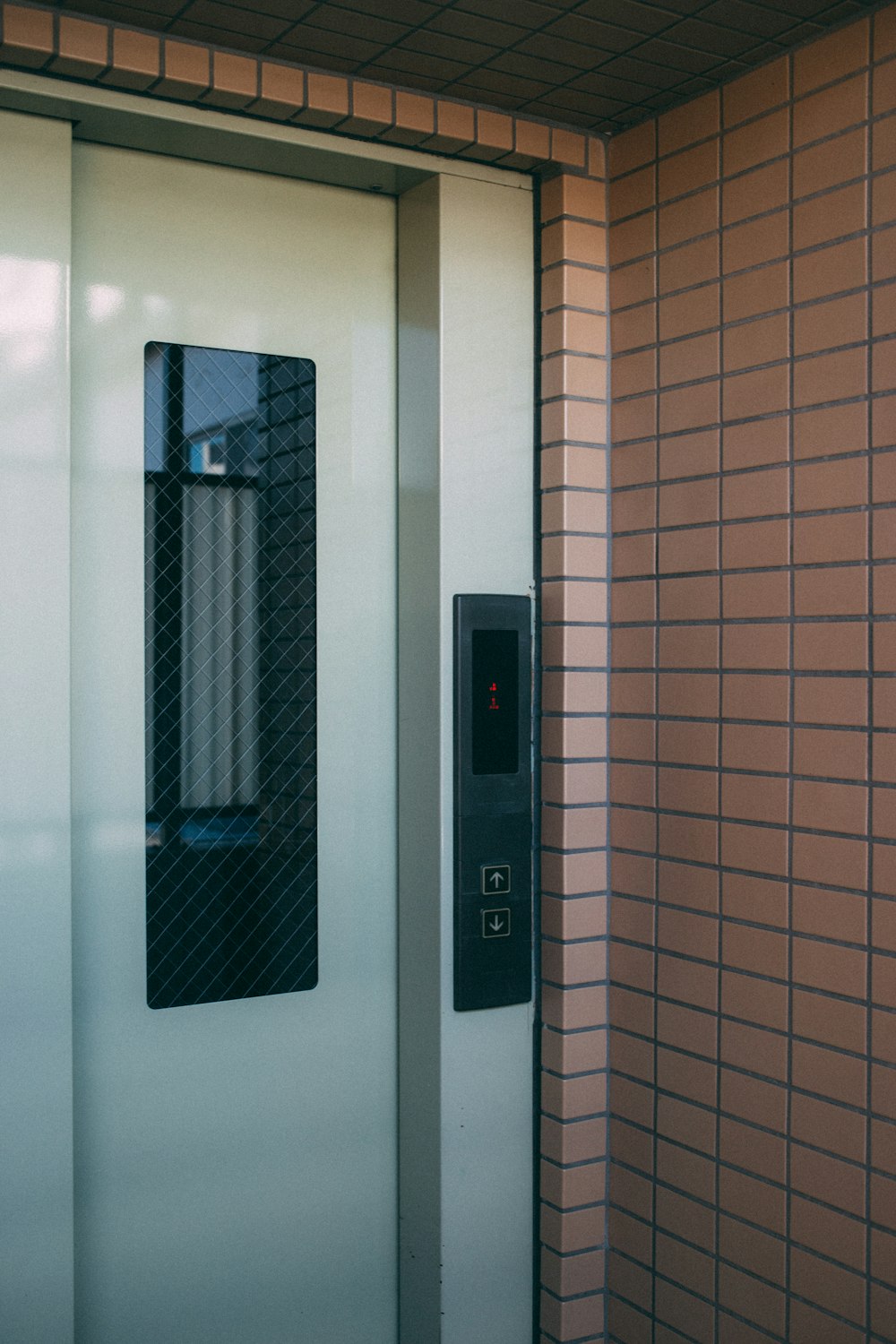 white elevator door