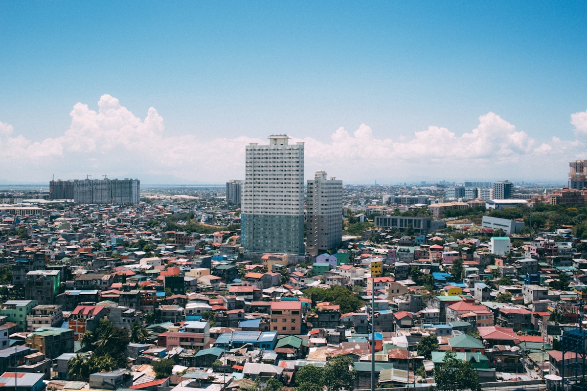 A Manila skyline with many tall buildings