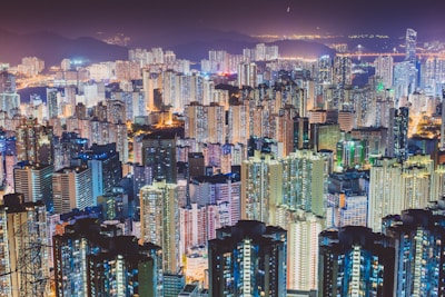 aerial photography of cities scape during night